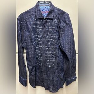 Robert Graham Dark Blue Patterned Button Down Shirt